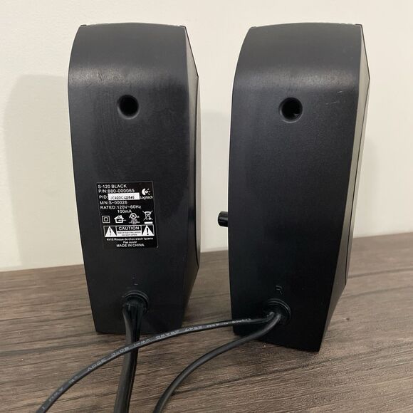 Logitech S-120 2.0 Desktop Computer Speaker System Black 880-000065 3.5mm Jack - Picture 2 of 7